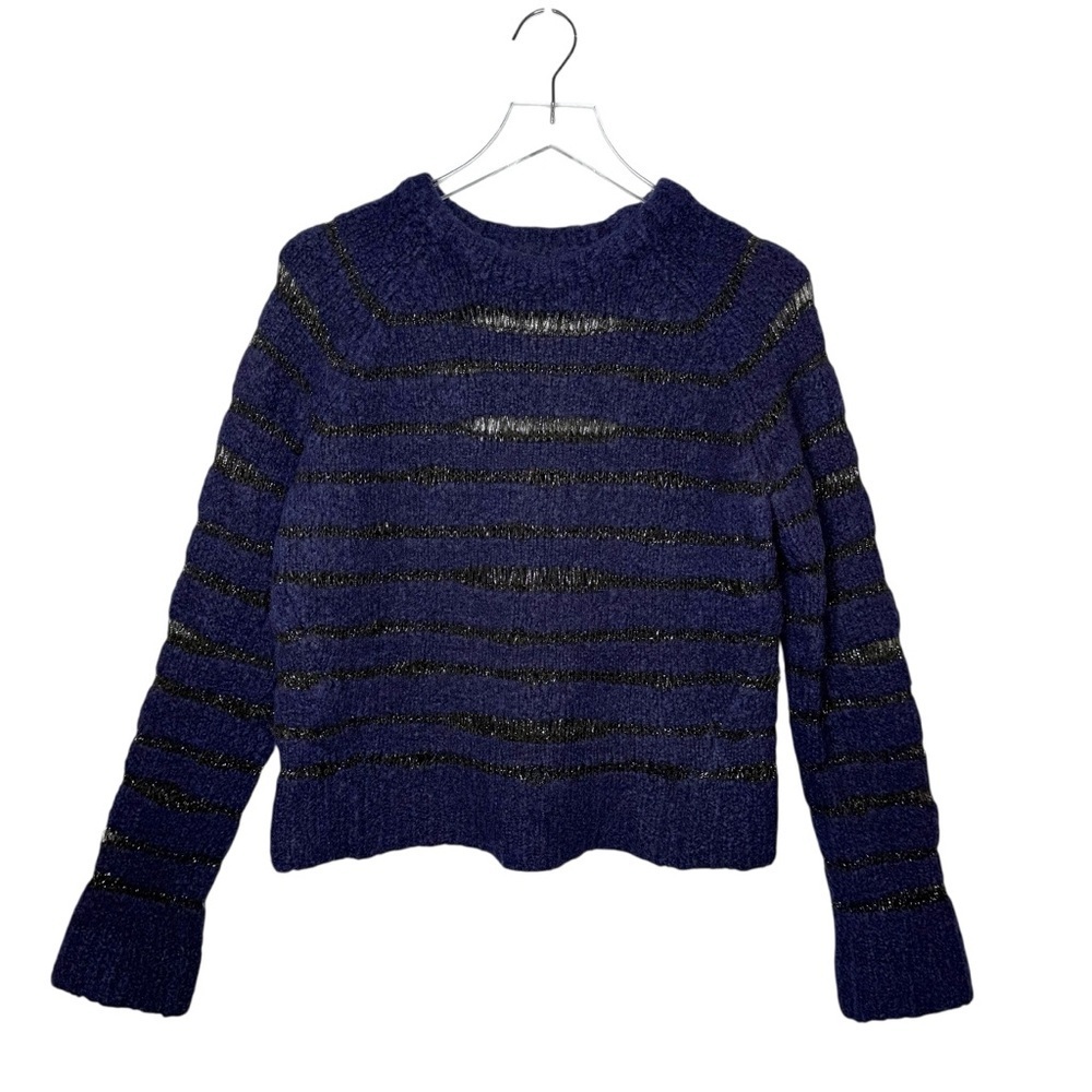 Zadig & Voltaire Navy Black Striped Women’s Alpaca Mohair Women’s Sweater Sz